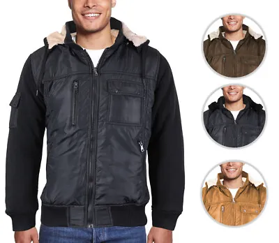 Men's Multi Pocket Sherpa Lined Zipper Utility Bomber Jacket • $41.99