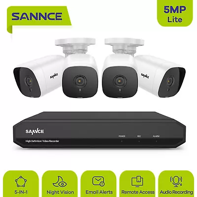SANNCE 8CH DVR 5MP Audio CCTV Security Camera System Outdoor EXIR Night Vision • $149.99
