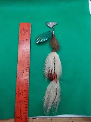 Old Lure Vintage Large  RARE  Bucktail Double Hooked Spinnerbait For Muskie/pike • $10.99