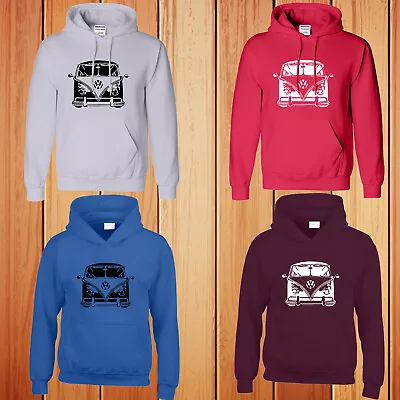 Camper Van Mens Hoodies Vanagon Kids Transporter Retro Birthday Hooded Car Gift • £15.49