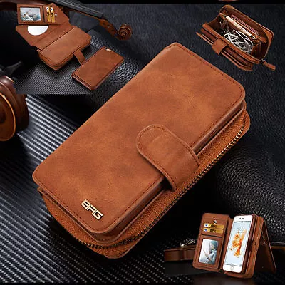 Genuine Leather Purse Wallet Case Cover For IPhone 13 Pro Max & Galaxy S20 Ultra • $29.95