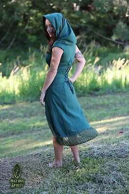 Boho Dress Hooded Pixie Ren Faire Faerie Fairy Bohemian Gypsy Festival • $57.15