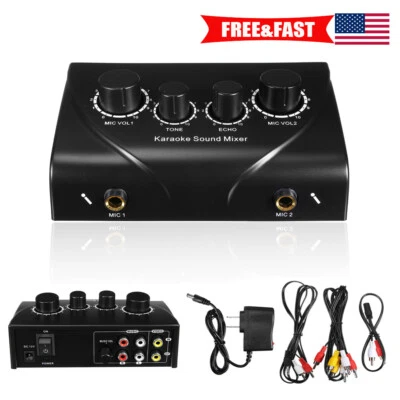 $37.99 • Buy Karaoke Sound Echo Mixer KTV Effects Reverb MIC Preamp For Home Audio System