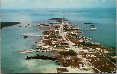FLORIDA KEYS ~ Airview Of Marathon Looking South At Seven Mile Bridge - Postcard • £4.38
