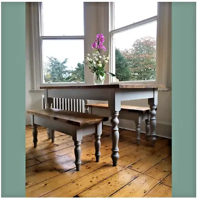 Rustic Reclaimed Farmhouse Dining Table Farm House Table And Bench Set • £399