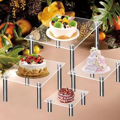 Dessert Display Cake Stand 15cm/20cm/25.4cm/30cm Acrylic Clear Cupcake Stand • £10.81