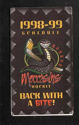 Monroe Moccasins--1998-99 Pocket Schedule--Bank One--WPHL • $1.25