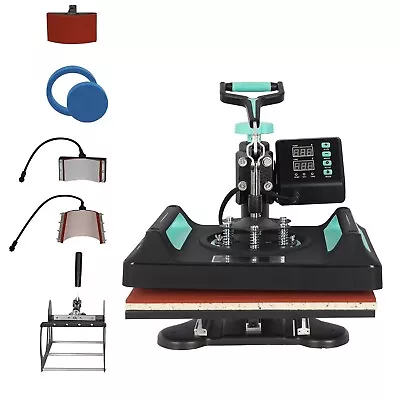 8 In 1 Heat Press Machine 15 X15  Digital Transfer Sublimation Printer Green • $188.09