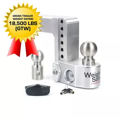Weigh Safe WS6-2.5 6  Drop Hitch 2.5  Receiver W/ Tongue Weight Gauge 18500LBS • $344