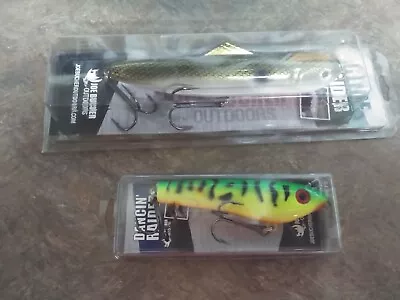 Joe Bucher Lot Of 2  Musky Muskie Pike Fishing Lures Glide & Dancin Raider Baits • $34.95