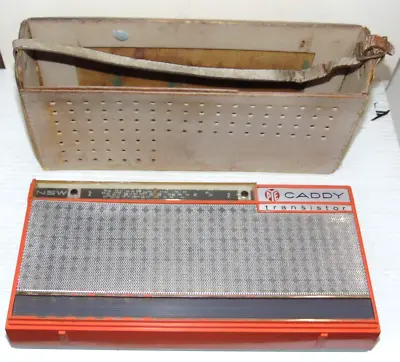 Vintage 1960s Retro Orange PYE Caddy Transistor Radio • $75