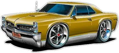 Wall Decal Compatible With 1966-7 Pontiac GTO 380 Cartoon Car Boys Room Garage • $25.99