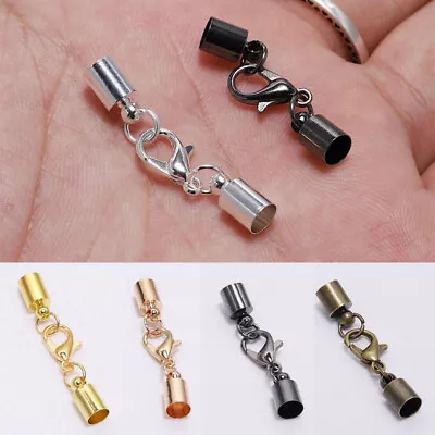 10pcs Lobster Clasp Necklace Bracelet Cord End Cap Jewelry Making Connector DIY • £4.42