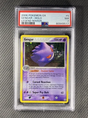 $10 • Buy Pokemon Card PSA 7 NM Gengar Legend Maker 2006 Holo 5/92