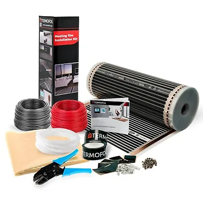 Underfloor Heating Film Kit Infrared Hot Mat Laminate Electric Floor 2m² 220W • £84.10