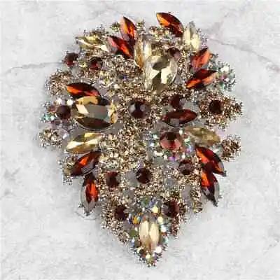 Fashion Crystal Elegant Flower Badges Brooches Men Lapel Pin Rhinestone Brooch • $5.75