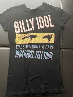 Vintage Billy Idol 1984 REBEL YELL Tour Ladies Small  Signature Network Label • $70