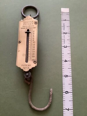 £3.99 • Buy Vintage Salter’s Pocket Spring Balance. Brass. Up To 25lb. Made In England. 7”.