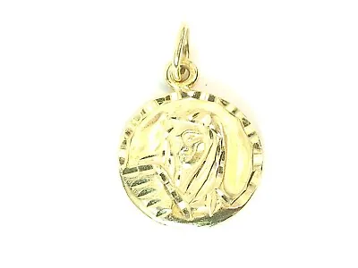 14k Yellow Gold Mother Mary Vintage Pendant Charm • $150
