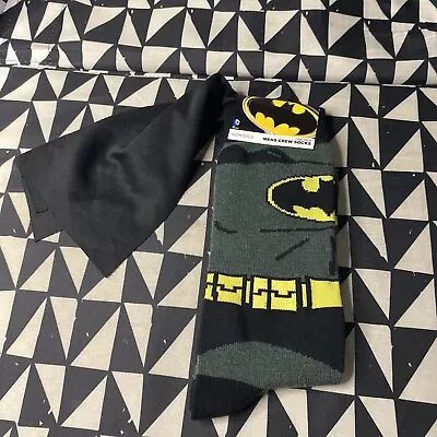 Batman - Socks With A Cape - One Pair Mens Crew Socks - Bioworld DC Comics New • $7