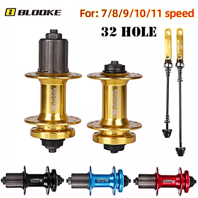 BLOOKE Bearing MTB Bike Hub 7/8/9/1011 Speed 32H Disc Brake With Quick Release • $20.95