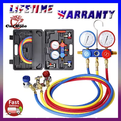 HVAC R134A A/C Manifold Gauge Sets Air Conditioner Pump Service Kit  R22 R410a • $76.99