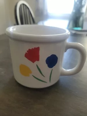 Pfaltzgraff Three Flower Flat Cup Made In USA 3x4.5 Marimekko • $15