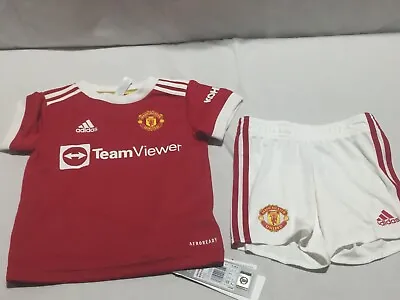 ADIDAS Manchester United 2021-2022 Home Jersey/Short Toddler Size 18M C300 • $45