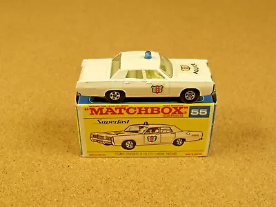 Old Vintage Lesney Matchbox # 55 Mercury Police Car Original Box Superfast • $55.80