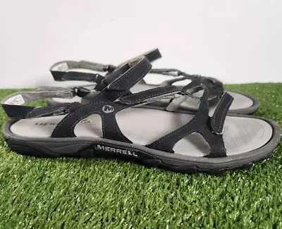 Merrell Sport Trail Sandals Black Strappy Air Cushion Womens Size 9 • $19.90