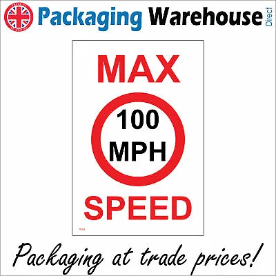 £35.06 • Buy Tr203 Max Speed 100 Mph Limit Sign Miles Per Hour Race Track Motor Sport