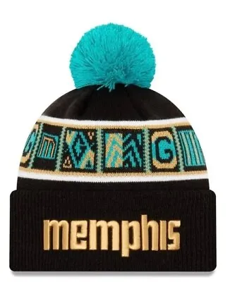New Era Cap Men's NBA Memphis Grizzlies City Edition Winter Beanie Bobble Hat • £30