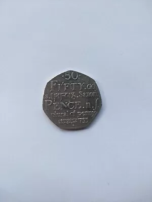 Rare 50p Fifty Pence Coin Johnson's Dictionary 1755 Saxon Plural Of Penny 25p • £800