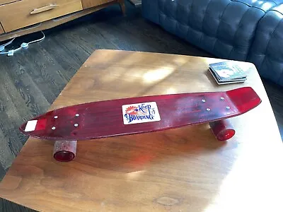 Vintage NASH Skateboard Red Acrylic Translucent 1970's 26.5  KEEP BOARDING NICE! • $75