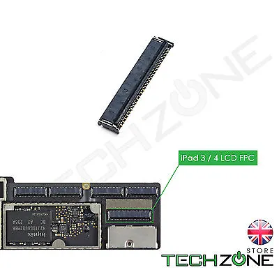 LCD Display Connector Motherboard FPC ZIF Socket Plug For Apple IPad 3 & IPad 4 • £3.39