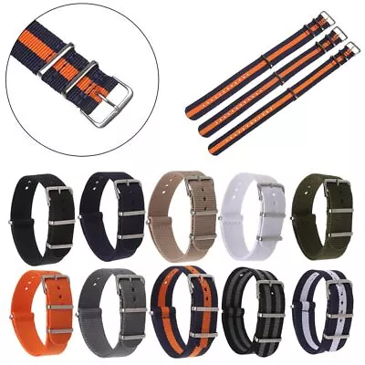 Adjustable Universal Nylon Weaving Loop Watch Strap Band Heavy Duty 18 20 22 Mm • $7.88