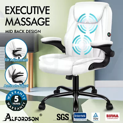 ALFORDSON Massage Office Chair Executive Gaming Racing Seat PU Leather Footrest • $109.95