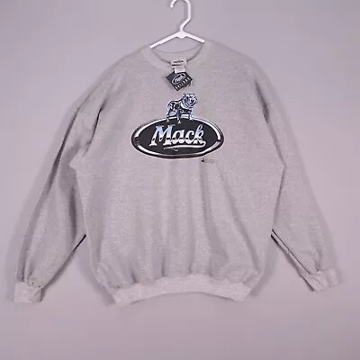 Vintage Mack Sweater Mens Extra Large Heathered Gray Bulldog Truck Crewneck Boxy • $89.99