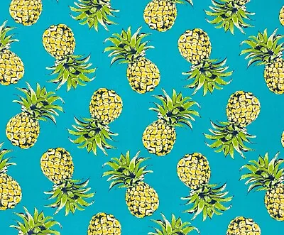 Berkshire Home Pineapple Teal Blue Outdoor Indoor Multiuse Fabric By Yard 54 W • $8.99