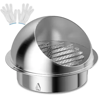 Dryer Vent 4 Inch Exhaust Vent Wall Vent 4 Inch Outlet Stainless Steel Soffit V • $14.99