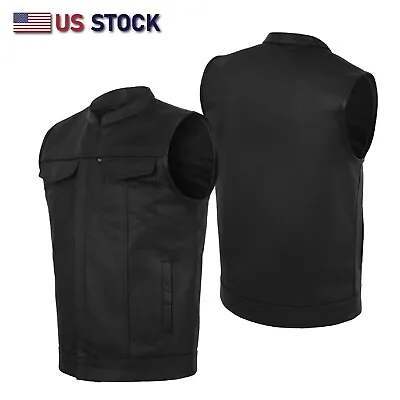 SOA Men's Leather Vest Anarchy Motorcycle Biker Club Concealed Carry Outlaws • $59.95