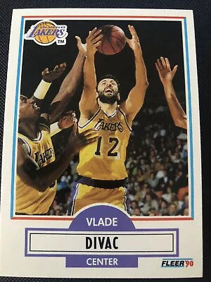1990-91 Fleer NBA Basketball #91 Vlade Divac Los Angeles Lakers Rookie RC • $1.25
