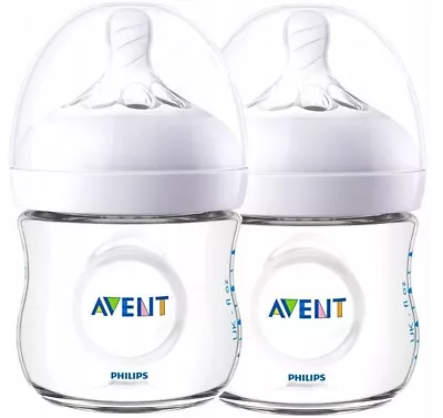 2 X PHILIPS AVENT Baby Feeding Bottle Natural 125ml Anti Colic + TEAT NIPPLE 0m+ • £11.99