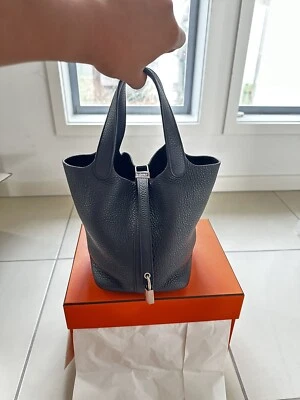 $5500 • Buy Hermes Picotin18 TC Leather Etoupe  Black C Stamp
