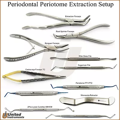 Dental Periotome Cut Extraction Set Periodontal Oral Surgery Instruments • $89.28