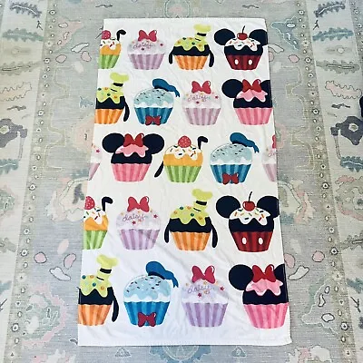 Mickey Minnie Mouse And Friends Cupcake Beach Pool Towel Disney Store Vtg Summer • $24