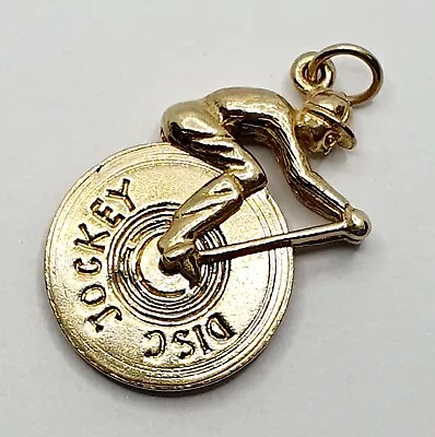 VINTAGE Disc Jockey 9ct Yellow Gold DJ Charm / Pendant • £280