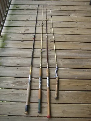 Lot Of 4 Fiberglass Trolling Rods 2 Usable 2 For Parts Or Repair • $54.95