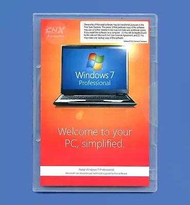 $31.95 • Buy NEW Retail Windows 7 Professional X64 64Bit  Full Version SP1 DVD, W Product Key