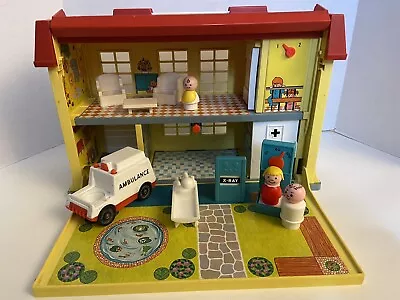 Vtg Fisher Price Play Family Hospital W/ X-Ray Machine Ambulance & Scale AS IS • $49.95